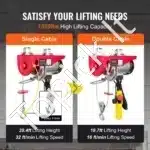 Elektrinė gervė 300–600 kg | 1150 W variklis, 12 m trosas, laidinis pultas - Image 6