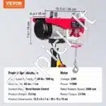 Elektrinė gervė 300–600 kg | 1150 W variklis, 12 m trosas, laidinis pultas - Image 3