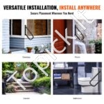 Metaliniai laiptų turėklai, 48 cm ilgis, 1–2 pakopoms, iki 240 kg apkrova - Image 5