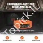 50 mm x 6 m (2″ x 20 ft) traukimo diržas su kabliais – 7 711 kg MBS, su saugos kabliais ir laikymo maišeliu - Image 5