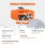 50 mm x 6 m (2″ x 20 ft) traukimo diržas su kabliais – 7 711 kg MBS, su saugos kabliais ir laikymo maišeliu - Image 3