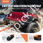 76,2 mm x 6,1 m (3″ x 20 ft) traukimo diržas – 16 329 kg MBS, su D kilpomis ir laikymo maišeliu - Image 8