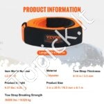 76,2 mm x 6,1 m (3″ x 20 ft) traukimo diržas – 16 329 kg MBS, su D kilpomis ir laikymo maišeliu - Image 3