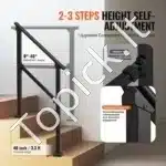 Metaliniai laiptų turėklai su skersine atrama, 2 vnt., 103 cm ilgis, 2 pakopoms - Image 2