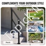 Metaliniai laiptų turėklai su skersine atrama, 2 vnt., 103 cm ilgis, 2 pakopoms - Image 5