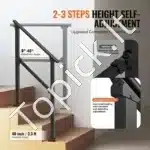 Metaliniai laiptų turėklai su skersine atrama, 103 cm ilgis, 1–2 pakopoms - Image 2