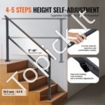 Metaliniai laiptų turėklai su skersine atrama, 138 cm ilgis, 4–5 pakopoms - Image 2