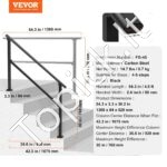 Metaliniai laiptų turėklai su skersine atrama, 138 cm ilgis, 4–5 pakopoms - Image 6