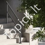 Metaliniai laiptų turėklai su skersine atrama, 138 cm ilgis, 4–5 pakopoms - Image 7