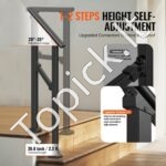 Metaliniai laiptų turėklai su skersine atrama, 68 cm ilgis, 1–2 pakopoms - Image 2