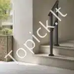 Metaliniai laiptų turėklai su skersine atrama, 68 cm ilgis, 1–2 pakopoms - Image 7