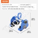 2 T rankinis sijinis vežimėlis – Reguliuojamo Pločio I‑Sijų Vežimėlis, 2000 kg Apkrova - Image 3