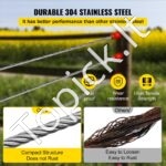 4,8 mm x 76 m T304 nerūdijančio plieno trosas, 7×19 konstrukcija - Image 5