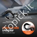 Sintetinis vinies lynas 6,4 mm × 15,2 m (44,5 kN / 10 000 lbs) su Ram’s‑horn plieniniu kabliu - Image 7