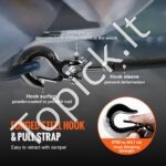 Sintetinis vinies lynas 4,8 mm × 15,2 m (8 350 lbs / ~3 790 kg) su „Ram’s‑horn“ plieniniu kabliu - Image 7