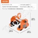 1 Tonos Rankinis Telferio Vežimėlis, 1000 kg Apkrova, 7–13 cm Sijų Pločio - Image 3