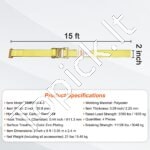 8 vnt. 5 200 lbs (≈ 2 362 kg) krovinio tvirtinimo diržai 5 cm × 457 cm - Image 5