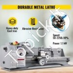 Mini metalo tekinimo staklės 220 × 750 mm, 1100 W, skaitmeninis LED ekranas - Image 9