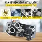 Mini metalo tekinimo staklės 210 × 400 mm, 750 W, skaitmeninis ekranas, LED lempa - Image 8