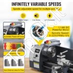 Mini metalo tekinimo staklės 210 × 400 mm, 750 W, skaitmeninis ekranas, LED lempa - Image 6