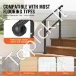 Metaliniai laiptų turėklai su skersine atrama, 101,6 cm ilgis, 2–3 pakopoms - Image 4