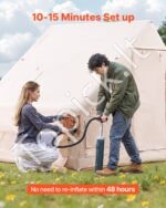 3 × 3 × 2,3 m pripučiamas glamping stovyklos palapinės namelis 4–6 asm. su pompa - Image 7