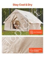 3 × 3 × 2,3 m pripučiamas glamping stovyklos palapinės namelis 4–6 asm. su pompa - Image 5