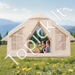 3 × 3 × 2,3 m pripučiamas glamping stovyklos palapinės namelis 4–6 asm. su pompa - Image 2
