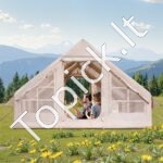 4 × 3 × 2 m pripučiamas palapinės namelis 5–8 asm. su pompa - Image 2