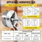 K11–100 3‑čekių tekinimo staklių griebtuvė Ø100 mm - Image 7