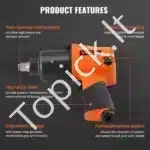 1193 Nm pneumatinis smūginis veržliaraktis 12,7 mm kvadrato, 7500 aps./min - Image 8