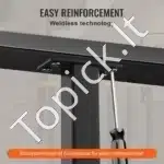 Metalinės turėklų atramos stulpelis, 91 x 4 x 4 cm, be skylių, juodos spalvos, 1 vnt. - Image 3