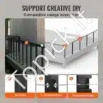 Metalinės turėklų atramos stulpelis, 91 x 4 x 4 cm, be skylių, juodos spalvos, 1 vnt. - Image 4