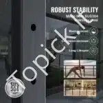 Metalinė turėklų atramos stulpelis balkonui, 107 x 2,54 x 5 cm, juodos spalvos - Image 2