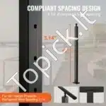 Metalinė turėklų atramos stulpelis balkonui, 107 x 2,54 x 5 cm, juodos spalvos - Image 3