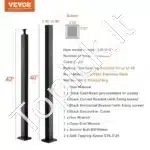 Nerūdijančio plieno turėklų stulpelis, 106,7 x 5 x 5 cm, su milteliniu padengimu, 136 kg apkrova - Image 6