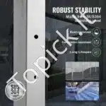 Nerūdijančio plieno turėklų stulpelis su horizontaliomis angomis, 91 x 2,5 x 5 cm, 10 skylučių, sidabrinės spalvos - Image 3