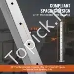 Nerūdijančio plieno turėklų stulpelis su horizontaliomis angomis, 91 x 2,5 x 5 cm, 10 skylučių, sidabrinės spalvos - Image 4