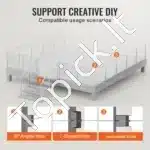 Nerūdijančio plieno turėklų stulpelis su horizontaliomis angomis, 91 x 2,5 x 5 cm, 10 skylučių, sidabrinės spalvos - Image 2