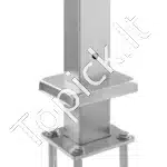 Nerūdijančio plieno turėklų stulpelis su horizontaliomis angomis, 91 x 2,5 x 5 cm, 10 skylučių, sidabrinės spalvos - Image 8