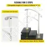 Laiptų turėklas 1–3 laipteliams, matinės baltos spalvos, komplekte tvirtinimo priedai - Image 3