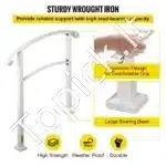 Laiptų turėklas 1–3 laipteliams, matinės baltos spalvos, komplekte tvirtinimo priedai - Image 4