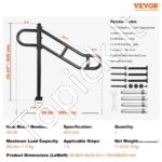 Metaliniai laiptų turėklai, 102,9 cm ilgis, 1–3 pakopoms, iki 113 kg apkrova - Image 6