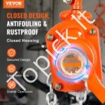 Mini rankinis grandininis keltuvas – 0,5 t talpa, 1,40 m kėlimo aukštis - Image 8