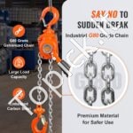 Mini rankinis grandininis keltuvas – 0,5 t talpa, 1,40 m kėlimo aukštis - Image 6