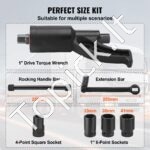 Momentų daugiklis 4800 Nm 1:58 su 25,4 mm kvadratine jungtimi – raktų komplektas su 4 lizdais - Image 7