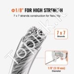 3,18 mm nerūdijančio plieno trosas 30,5 m (7x7) - Image 7