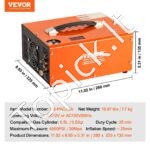 500 W nešiojamas PCP kompresorius – 4500 PSI (30 MPa), 0,5 L talpa, DC 12 V / AC 230 V - Image 3