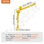 Hidraulinis pikapo kranas 499 kg / 1100 lbs su 360° pasukimu - Image 3