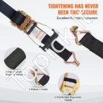 4 vnt. 2 272 kg tvirtinimo diržai su sagtimi ir dvigubais J‑kabliais – 5 cm × 240 cm - Image 7